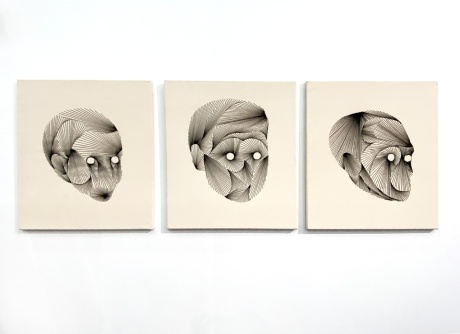 SVEN DIRKMANN|Humanoids, 2022|Garn auf Baumwolle, 74 × 63 cm